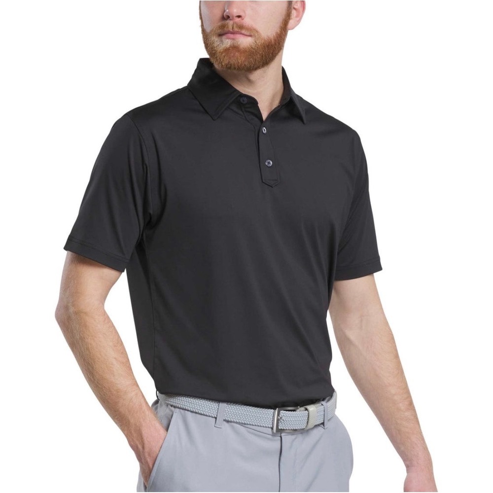 FootJoy Polo Shirt Mens Large Black Golfcore Athletic Performance Stretch‎ Logo